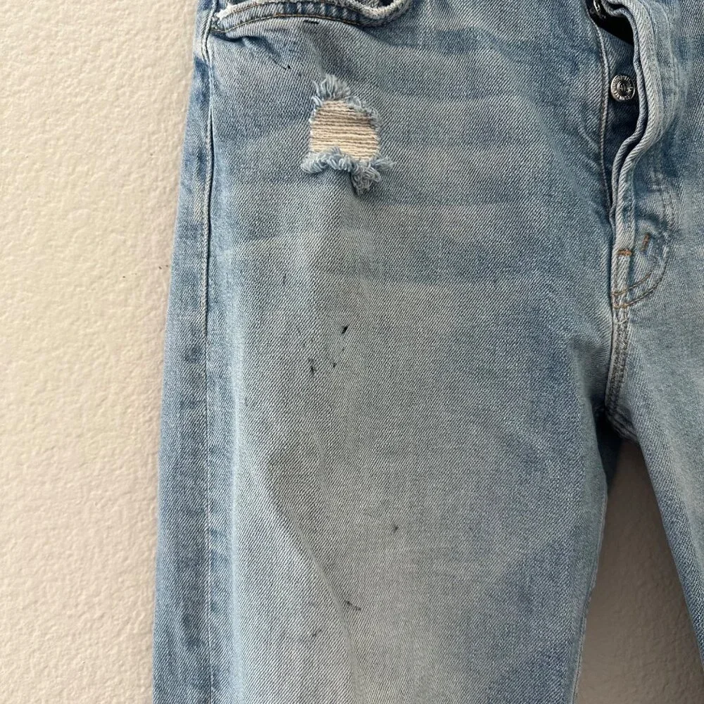 MOTHER The Patchwork Tomcat Ankle Raw Hem New Hobbies Blue 28 - Picture 8 of 16